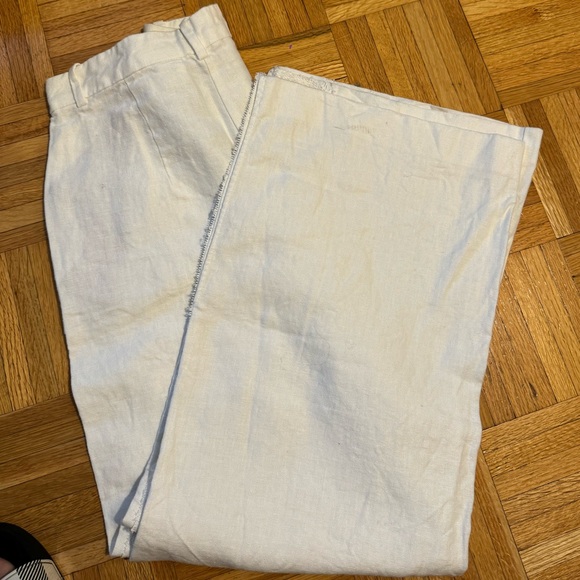 Zara Summer Linen White Pants - Picture 4 of 4